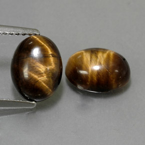 Achetez naturel ct marron tiger's eye gems, coupe ovale, en provenance thaïlande chez gemselect. en stock, livraison internationale!