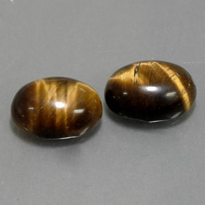 Achetez naturel ct marron tiger's eye gems, coupe ovale, en provenance thaïlande chez gemselect. en stock, livraison internationale!