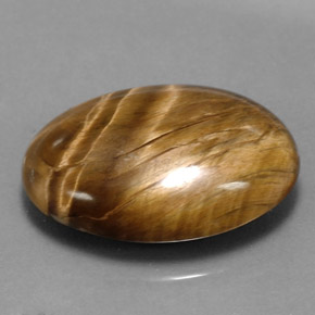 Tiger's eye marron naturelle coupe ovale, 17,34 ct, opaque