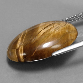 Tiger's eye marron naturelle coupe ovale, 17,34 ct, opaque