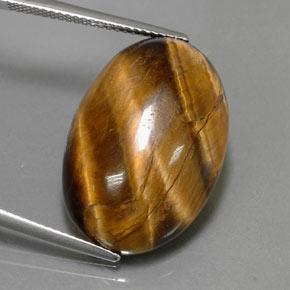 Tiger's eye marron naturelle coupe ovale, 23,72 ct, opaque
