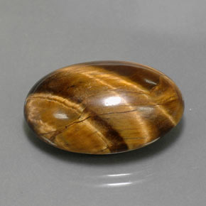 Tiger's eye marron naturelle coupe ovale, 23,72 ct, opaque