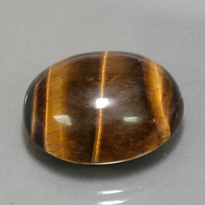 Oeil de Tigre Or Brun naturelle Coupe ovale, 21.35 ct, Opaque