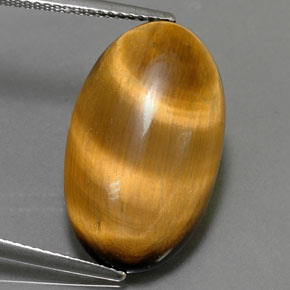 Tiger's eye marron naturelle coupe ovale, 11,94 ct, opaque