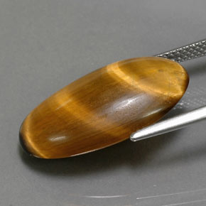 Tiger's eye marron naturelle coupe ovale, 11,94 ct, opaque