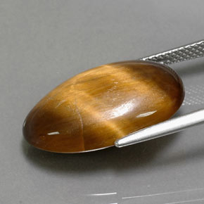 Tiger's eye marron naturelle coupe ovale, 13,32 ct, opaque