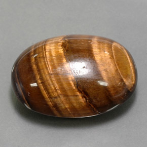 Tiger's eye marron naturelle coupe ovale, 24,80 ct, opaque