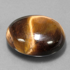 Oeil de Tigre Or Brun naturelle Coupe ovale, 15.02 ct, Opaque