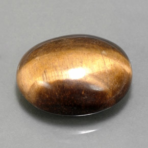 Tiger's eye marron naturelle coupe ovale, 14,18 ct, opaque