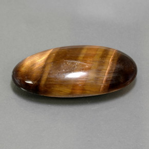 Tiger's eye marron naturelle coupe ovale, 13,84 ct, opaque