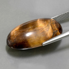 Tiger's eye marron naturelle coupe ovale, 26,13 ct, opaque