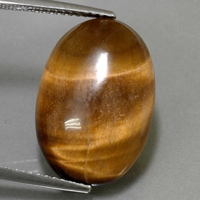 Tiger's eye marron naturelle coupe ovale, 11,07 ct, opaque