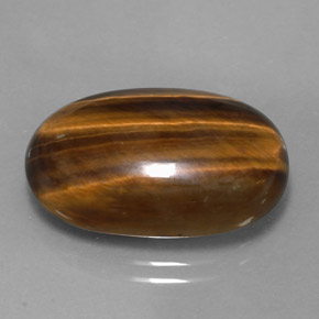 Tiger's eye marron naturelle coupe ovale, 14,42 ct, opaque