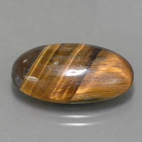 Tiger's eye marron naturelle coupe ovale, 13,07 ct, opaque