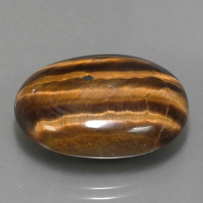 Tiger's eye marron naturelle coupe ovale, 25,04 ct, opaque