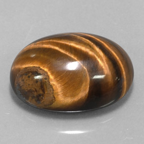 Tiger's eye marron naturelle coupe ovale, 15,36 ct, opaque