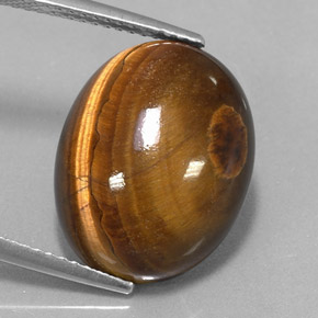 Oeil de Tigre Or Brun naturelle Coupe ovale, 12.49 ct, Opaque
