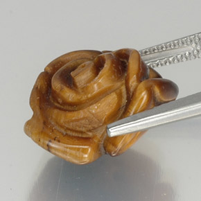 Oeil de Tigre Brun moyen naturelle Forme fantaisie, 9.87 ct, Opaque