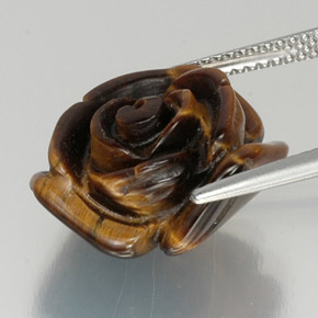 Tiger's eye marron naturelle forme fantaisie, 12,19 ct, opaque