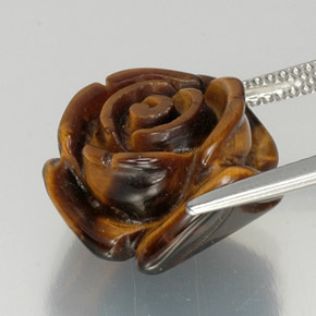 Tiger's eye marron naturelle forme fantaisie, 11,77 ct, opaque