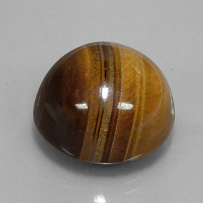 Tiger's eye marron naturelle coupe roude, 35,03 ct, opaque