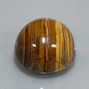 Tiger's eye marron naturelle coupe roude, 38,37 ct, opaque