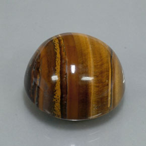 Tiger's eye marron naturelle coupe roude, 37,12 ct, opaque