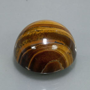 Tiger's eye marron naturelle coupe roude, 37,72 ct, opaque
