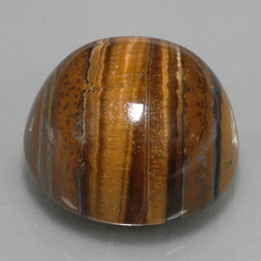 Oeil de Tigre Or Brun naturelle Coupe roude, 38.29 ct, Opaque