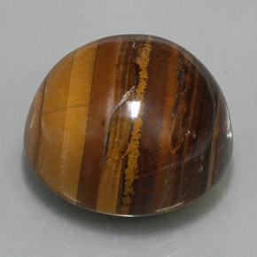 Tiger's eye marron naturelle coupe roude, 36,89 ct, opaque