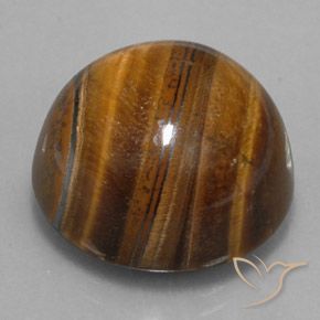 Oeil de Tigre Marron chaud naturelle Coupe roude, 36.45 ct, Opaque