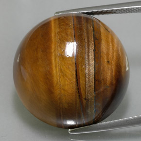 Tiger's eye marron naturelle coupe roude, 36,05 ct, opaque
