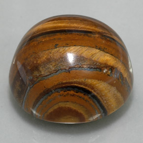 Tiger's eye marron naturelle coupe roude, 39,11 ct, opaque