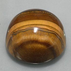 Oeil de Tigre Or Brun naturelle Coupe roude, 37.23 ct, Opaque