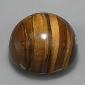 Tiger's eye marron naturelle coupe roude, 38,33 ct, opaque