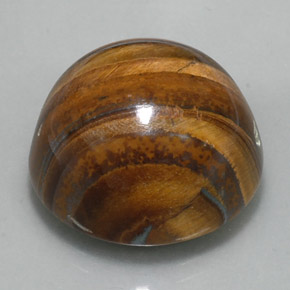 Tiger's eye marron naturelle coupe roude, 36,56 ct, opaque