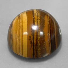 Tiger's eye marron naturelle coupe roude, 37,72 ct, opaque
