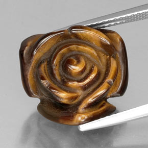 Tiger's eye marron naturelle forme fantaisie, 12,35 ct, opaque