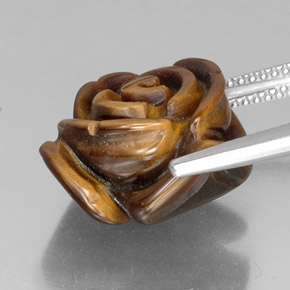 Tiger's eye marron naturelle forme fantaisie, 11,73 ct, opaque