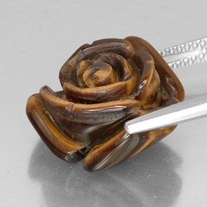 Tiger's eye marron naturelle forme fantaisie, 11,87 ct, opaque
