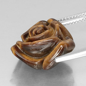 Tiger's eye marron naturelle forme fantaisie, 11,19 ct, opaque