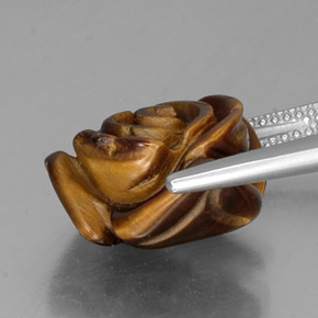 Tiger's eye marron naturelle forme fantaisie, 10,77 ct, opaque