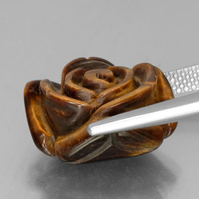 Tiger's eye marron naturelle forme fantaisie, 12,84 ct, opaque