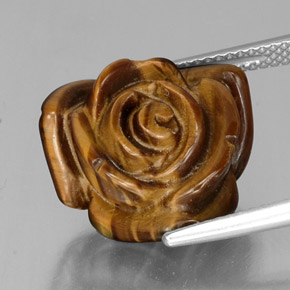 Tiger's eye marron naturelle forme fantaisie, 12,82 ct, opaque