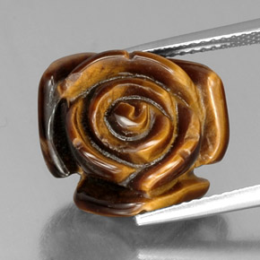 Tiger's eye marron naturelle forme fantaisie, 11,74 ct, opaque