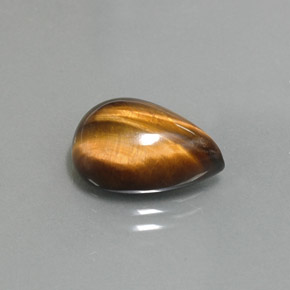 Tiger's eye marron naturelle en forme de poire, 5,67 ct, opaque