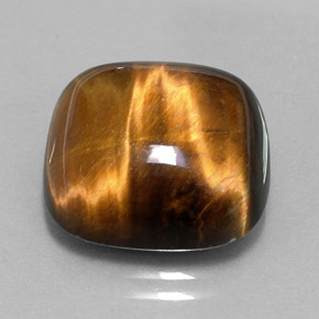 Tiger's eye marron naturelle coupe coussin, 13,38 ct, opaque