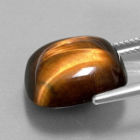 Tiger's eye marron naturelle coupe coussin, 13,38 ct, opaque