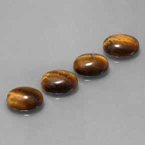 Achetez naturel ct marron tiger's eye gems, coupe ovale, en provenance thaïlande chez gemselect. en stock, livraison internationale!