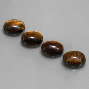 Achetez naturel ct marron tiger's eye gems, coupe ovale, en provenance thaïlande chez gemselect. en stock, livraison internationale!